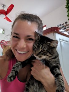 Stephanie Benedetto and Tiger the cat