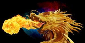 dragon breathing fire