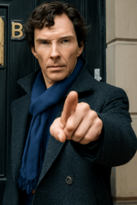 Benedict Cumberbatch pointing his finger