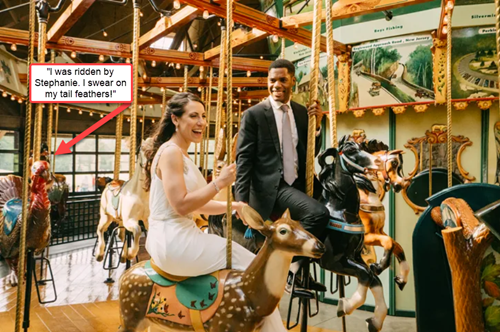 The wild turkey on the Bear Mountain merry-go-round