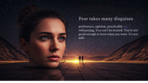 a woman facing her fears