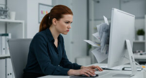 woman at her computer