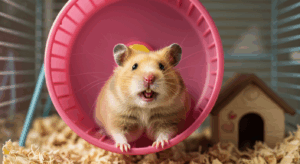 Hamster in hamster wheel
