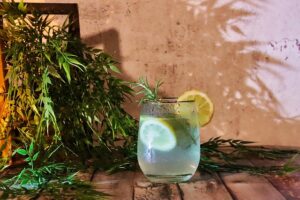 a glass of lemonade
