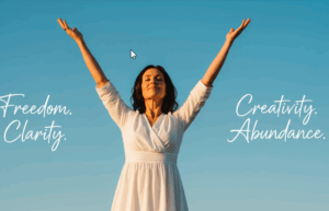 Woman raising her hands