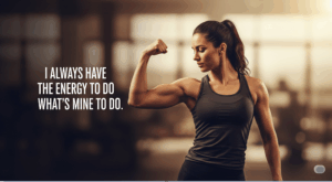 a woman flexing her muscle