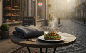 breakfast with sweater on the table