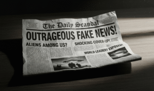 crumpled newspaper