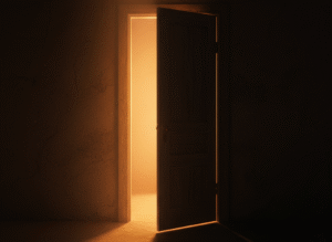 slightly ajar door