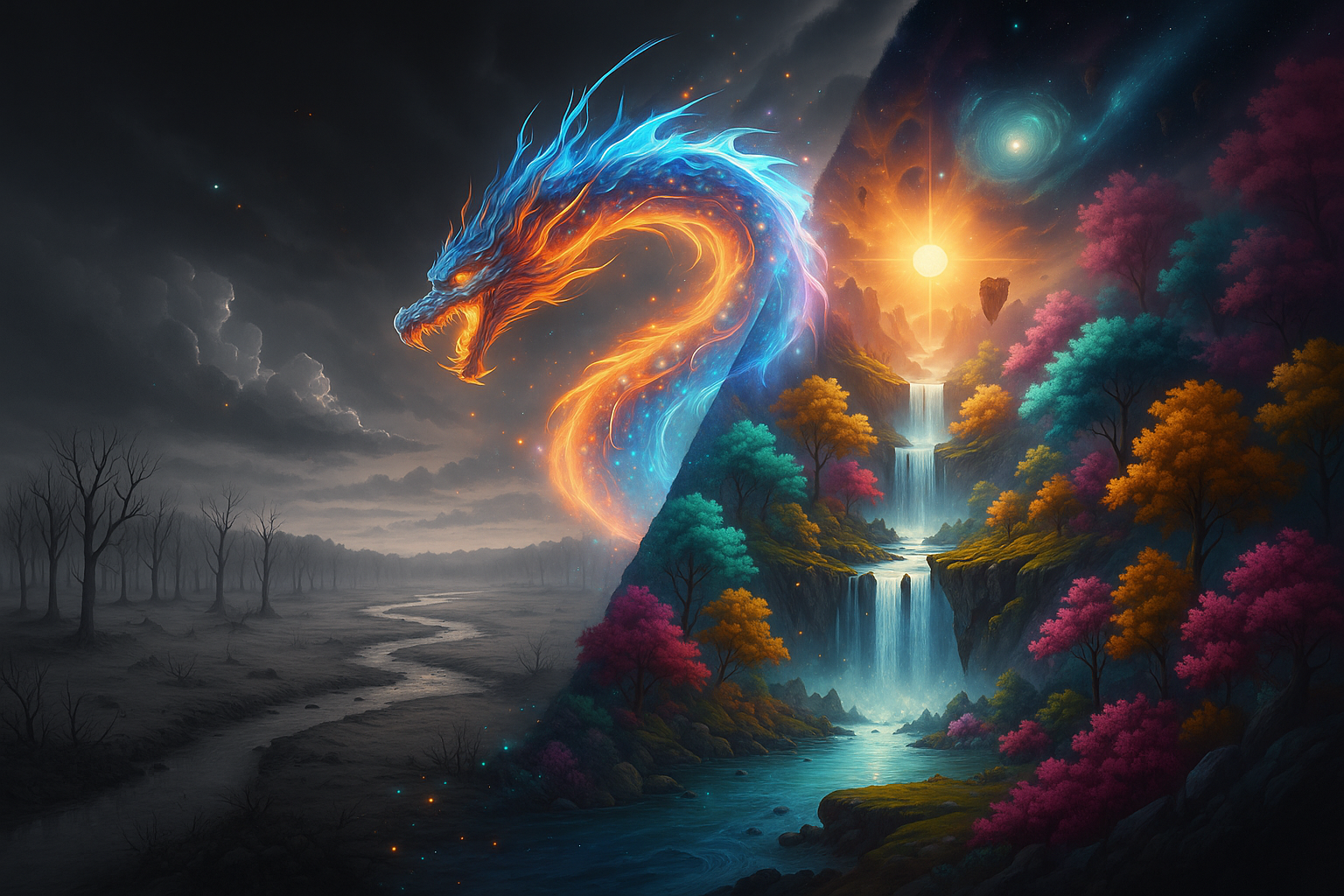 2 worlds with a dragon 