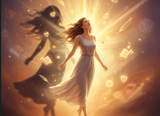 woman steps out of her own shadow i