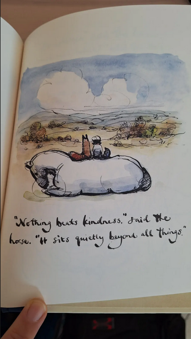 a sketch of a white horse