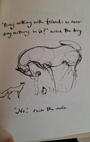 a sketch of a horse and a dog