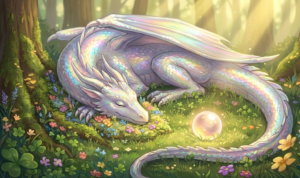 a beautiful dragon resting
