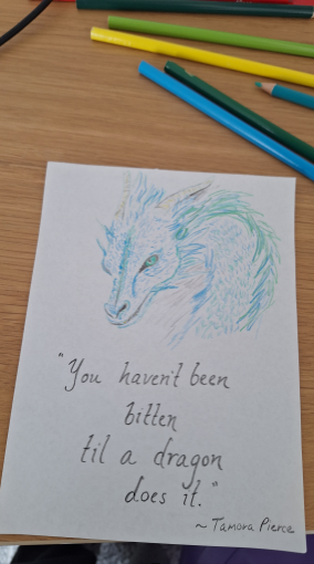 A dragon sketch on a paper