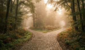 crossroad in a forest