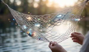 fishing net with a torn part
